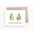thumbnail image 1 of Cute Avocado Couple Greeting Card – "Together You Two Are Whole" – Blank Inside, Envelope Included – Perfect for Love, Friendship, and Special Occasions, 1 of 2