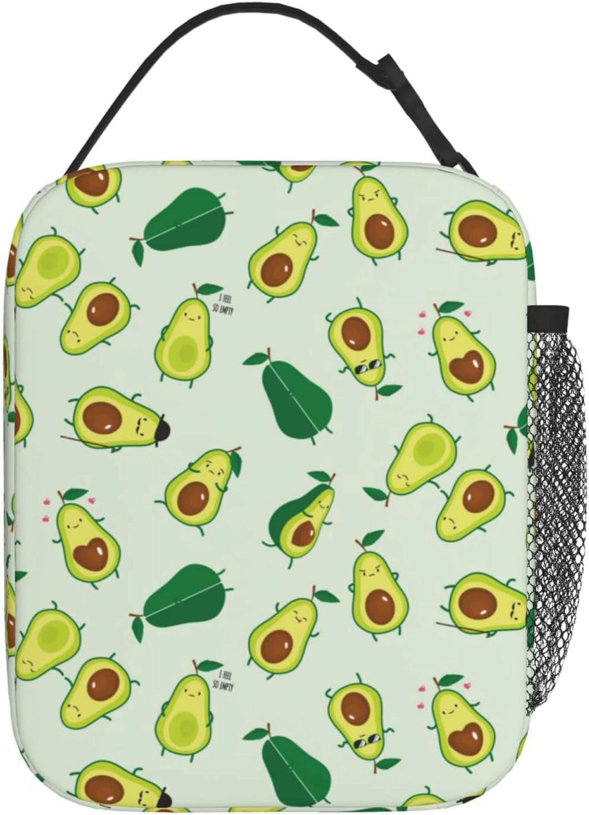 Cute Avocado Kawaii Lunch Bag Portable Insulated Lunch Bag Reusable