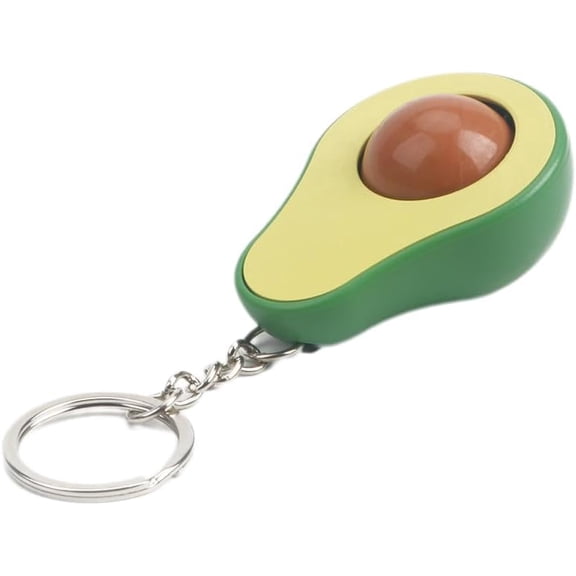 Cute Avocado Keychain, Green and Yellow Design, Novelty Key Ring