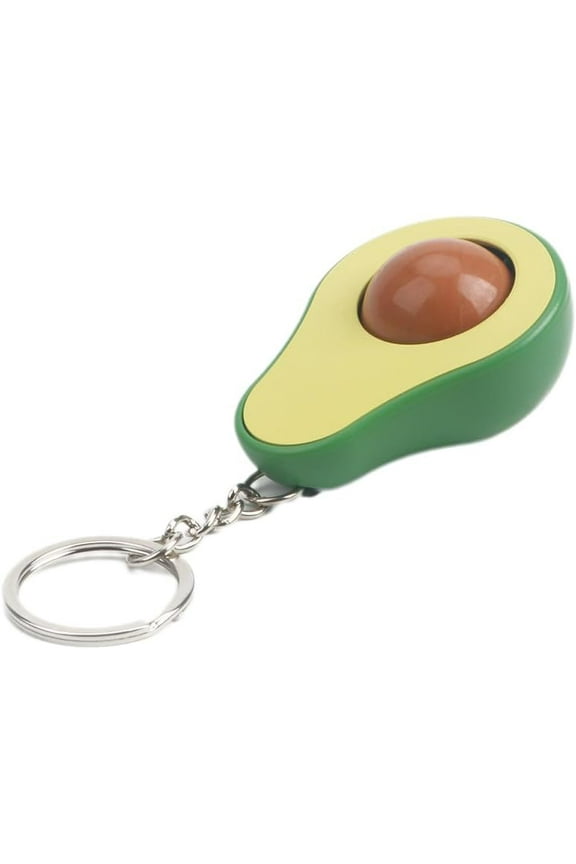 Cute Avocado Keychain, Green and Yellow Design, Novelty Key Ring