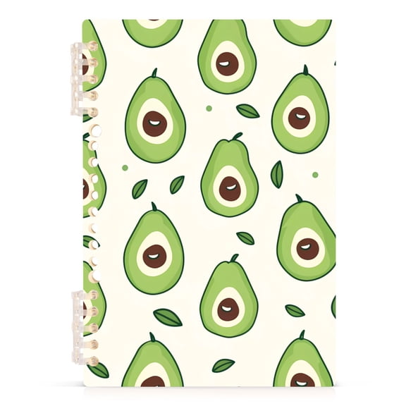 Cute Avocado Leaves Spiral Journal Notebook College Ruled Notebook 8.3" x 5.7" A5 Lined Thick Paper Page