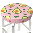 thumbnail image 1 of Cute Avocado Love Green Leaves Round Bar Stool Seat Covers, Elastic Round Chair Cover Stool Seat Slipcover Bar Stool Cushions Round Pad for 12-14 inch, 1 of 5