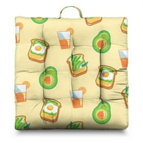 Cute Avocado Meditation Pillow – 22x22 Inch Square Floor Cushion, Dutch Velvet, Kawaii Green Fruit Pattern for Yoga, Kids & Home Decor