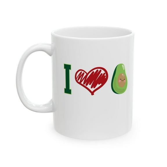 Avocado 11 oz Coffee Mug - Cute Design White Ceramic Gift