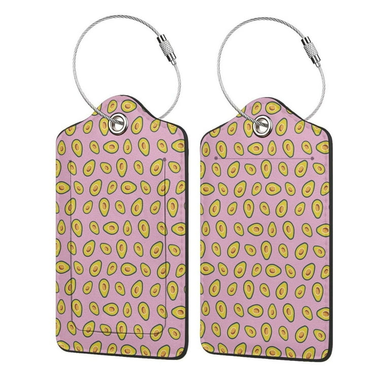 Cute Avocado Pattern Luggage Tags for Suitcase PU Privacy Cover ID Label Address Card 1 PC with Stainless Steel Loop Walmart