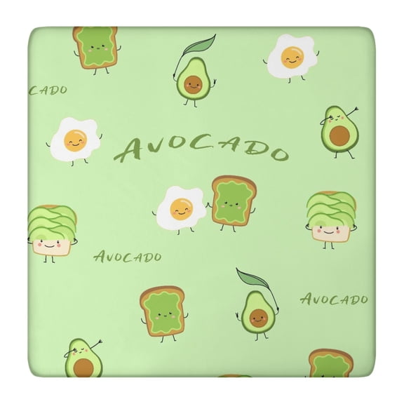 Cute Avocado Print Elastic Fitted Tablecloth - Snug Fit Square Table Cover with Windproof Design for Indoor Outdoor Picnic