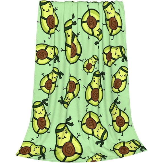 Cute Avocado Throw Blanket Fleece Flannel Blankets Couch Sofa Bed Blanket for Kids Teen Adults