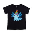 thumbnail image 1 of Cute Axolotl Birthday Shirt for Boys and Girls Kawaii Party Hat Graphic Tee for Kids and Toddlers Black Shirt 5-6, 1 of 8