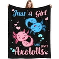 thumbnail image 1 of Cute Axolotl Blanket Just A Girl Who Loves Axolotl Flannel Throw Blankets Bed Bedding Room Decor Gifts for Kids Boys Girls Toddler Adult 50"x40", 1 of 6