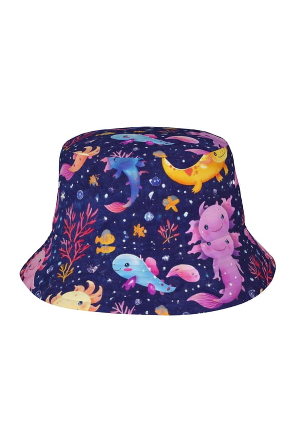 Cute Axolotl Fisherman's Hat Lightweight and Breathable Sun Hat Suitable for Both Men and Women
