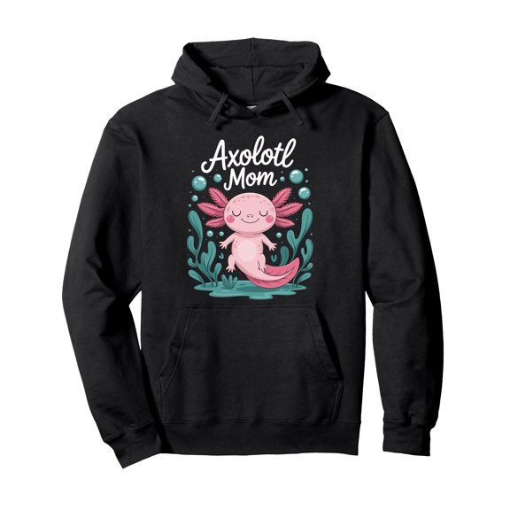 Cute Axolotl Mom Pullover Hoodie for Animal Lovers, Cozy and Stylish Aquatic Design