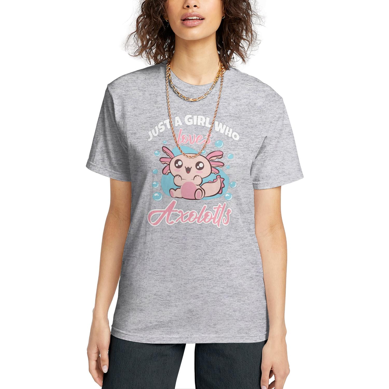 Cute Axolotl Pattern Women's TShirt Adorable and Stylish for