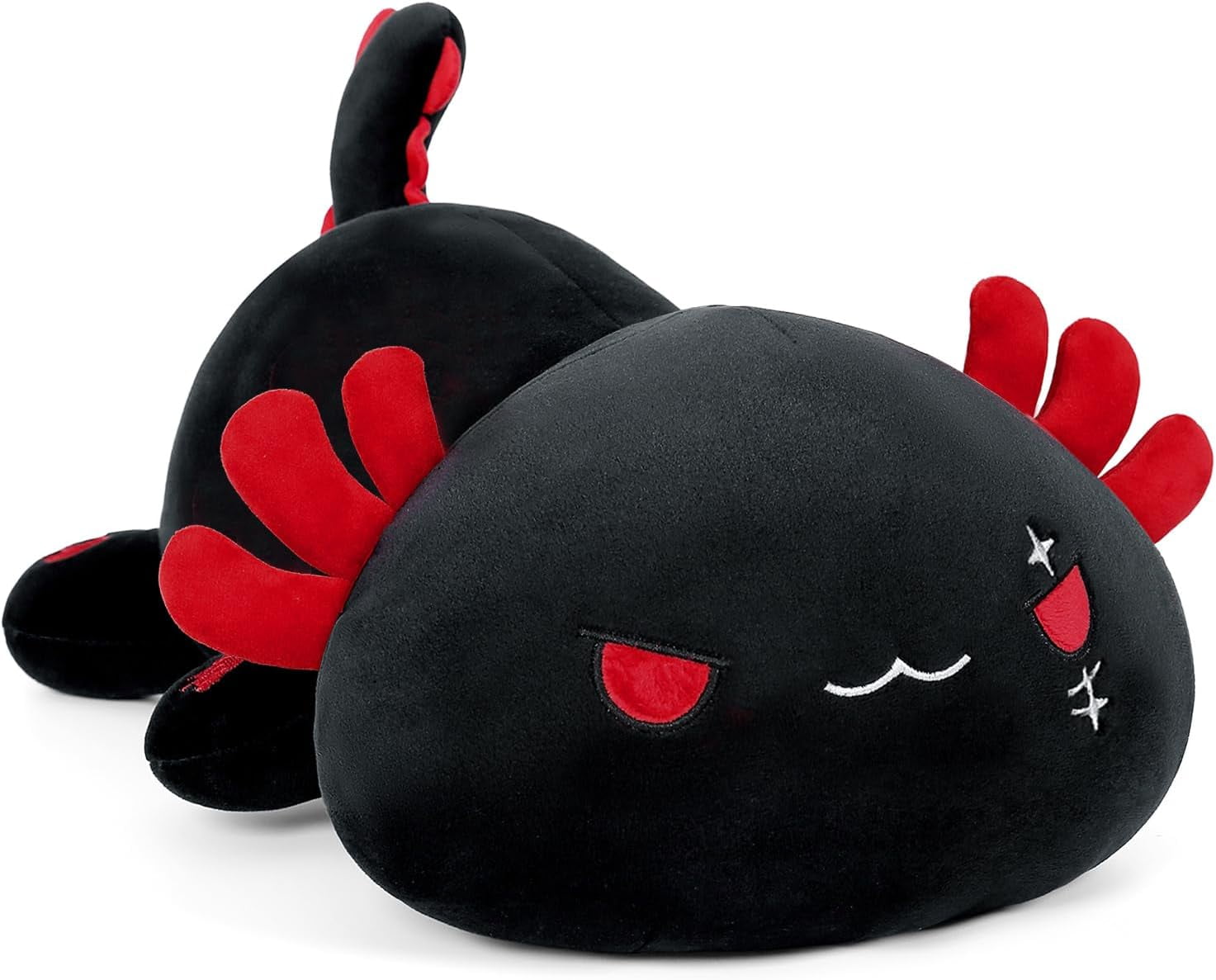 The Petting Zoo Black Axolotl Stuffed Animal - 6 Inch Plushie, Eco-Friendly Recycled Materials
