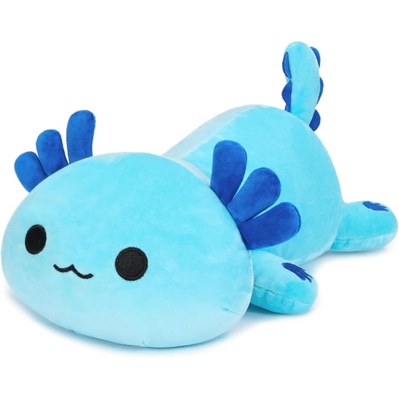 Cute Axolotl Plushie, Soft Stuffed Animal Salamander Plush Pillow, Kawaii Toy for Kids (Blue A, 13")
