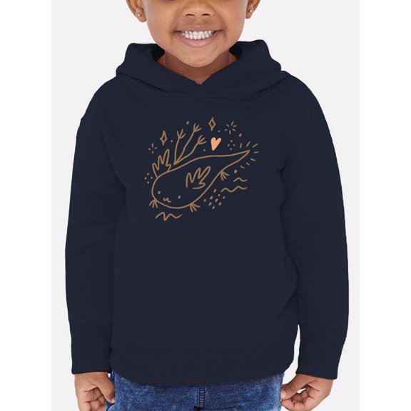 Cute Axolotl Sketch Hoodie Toddler -Image by Shutterstock, 4 Toddler