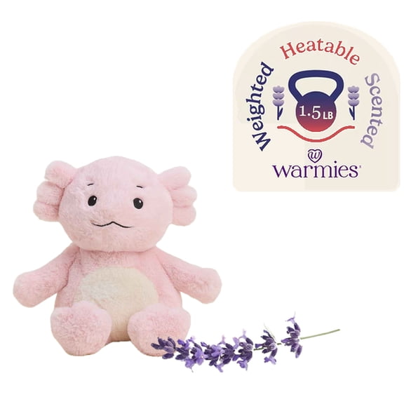 Warmies 13" Lumalotl Cozy Cute Stuffed Animal, Microwavable Heated Plushie, Weighted Soft Plush Toy with French Lavender Scent