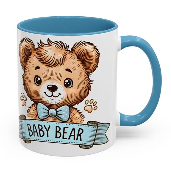 Cute B1aby Bear Mug Adorable Teddy Bear Coffee Cup Babhower Gift Woodland Nursery Art New Parent Gift KawaI1I Animal Lover Cup