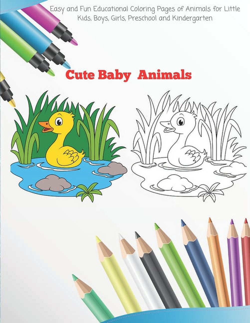 Coloring Books For Children Ages 4-6: Easy Funny Learning for First  Preschools and Toddlers from Animals Images by J.K. Mimo, Paperback