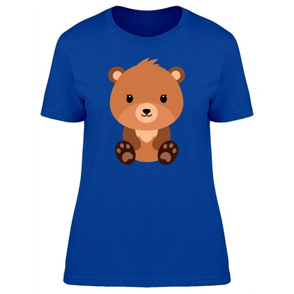Cute Baby Bear Cartoon T-Shirt Women -Image by Shutterstock, Female Large