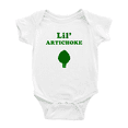 thumbnail image 1 of Cute Baby Bodysuit Lil' Artichoke Vegetable Funny Boy & Gril Baby One Piece (White, 0-3 Months, 1 of 5