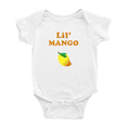thumbnail image 1 of Cute Baby Bodysuit Lil' Mango Fruit Funny Boy & Gril Baby Rompers (White, 12-18 Months), 1 of 5