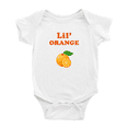 thumbnail image 1 of Cute Baby Bodysuit Lil' Orange Fruit Funny Boy & Gril Baby Jumpsuit Infant Clothes (White, 12-18 Months), 1 of 5