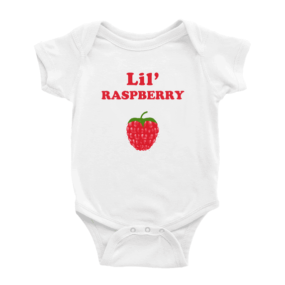 Cute Baby Bodysuit Lil' Raspberry Fruit Funny Boy & Gril Baby Jumpsuit Bodysuit (White, 0-3 Months)