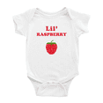 thumbnail image 1 of Cute Baby Bodysuit Lil' Raspberry Fruit Funny Boy & Gril Baby Jumpsuit Bodysuit (White, 12-18 Months), 1 of 5