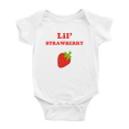 thumbnail image 1 of Cute Baby Bodysuit Lil' Strawberry Fruit Funny Boy & Gril Baby Jumpsuit Infant Clothes (White, 3-6 Months), 1 of 5