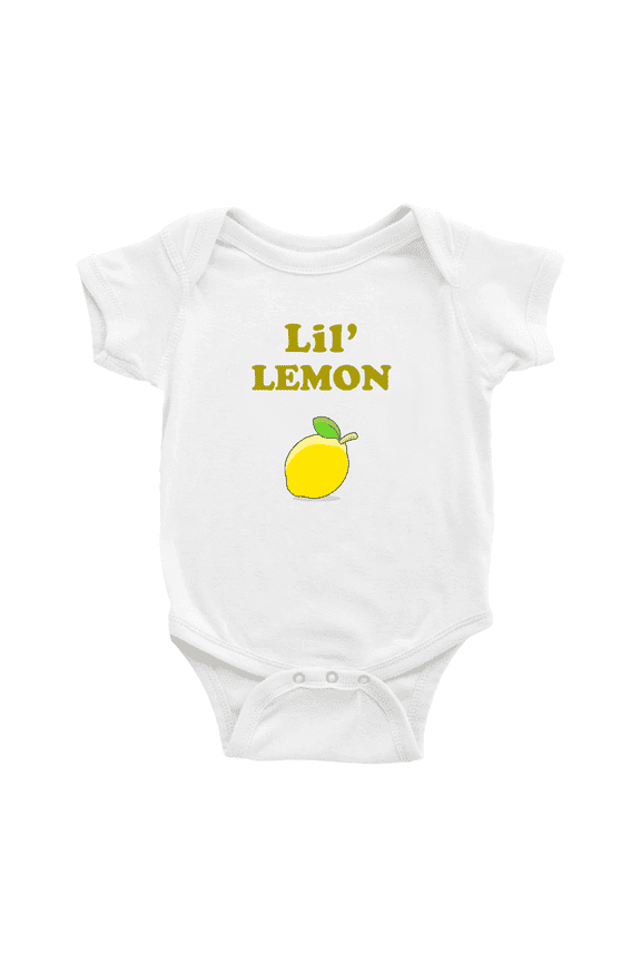 Cute Baby Bodysuit Lil lemon Fruit Funny Boy & Gril Baby Romper (White, 18-24 Months)