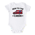 thumbnail image 1 of Cute Baby Bodysuit New To The Crew Ambulance Shirt Premium Custom Baby Clothes Unisex Baby Announcement Gift for Mom Newborn Outfit 0-3m White, 1 of 2