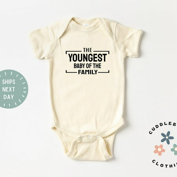 Cute Baby Bodysuit, The Youngest Baby In The Family Bodysuit, Baby Gift, New Baby Gift, Baby Boy Girl
