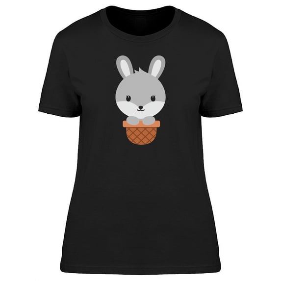 Cute Baby Bunny Doodle Cartoon T-Shirt Women -Image by Shutterstock, Female Small