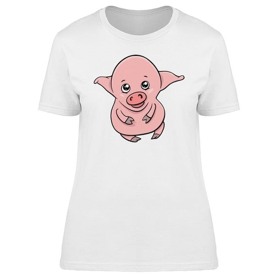 Cute Baby Cartoon Pig T-Shirt Women -Image by Shutterstock, Female XX-Large