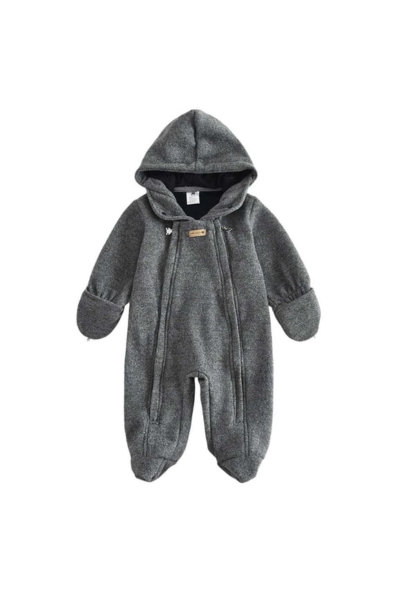 Cute Baby Clothes, Baby Bear Outfit, Children's Printed Newborn Crawling Clothes Thickened Warm Jumpsuit Long Sleeved Hooded Baby Hoodie, 3 Years