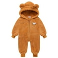 thumbnail image 1 of Cute Baby Clothes, Baby Bear Outfit, Toddler Boys Girls Fall and Winter Long Sleeved Printing ZipperJumpsuit Thickening Hoodie, 2 Years, 1 of 6