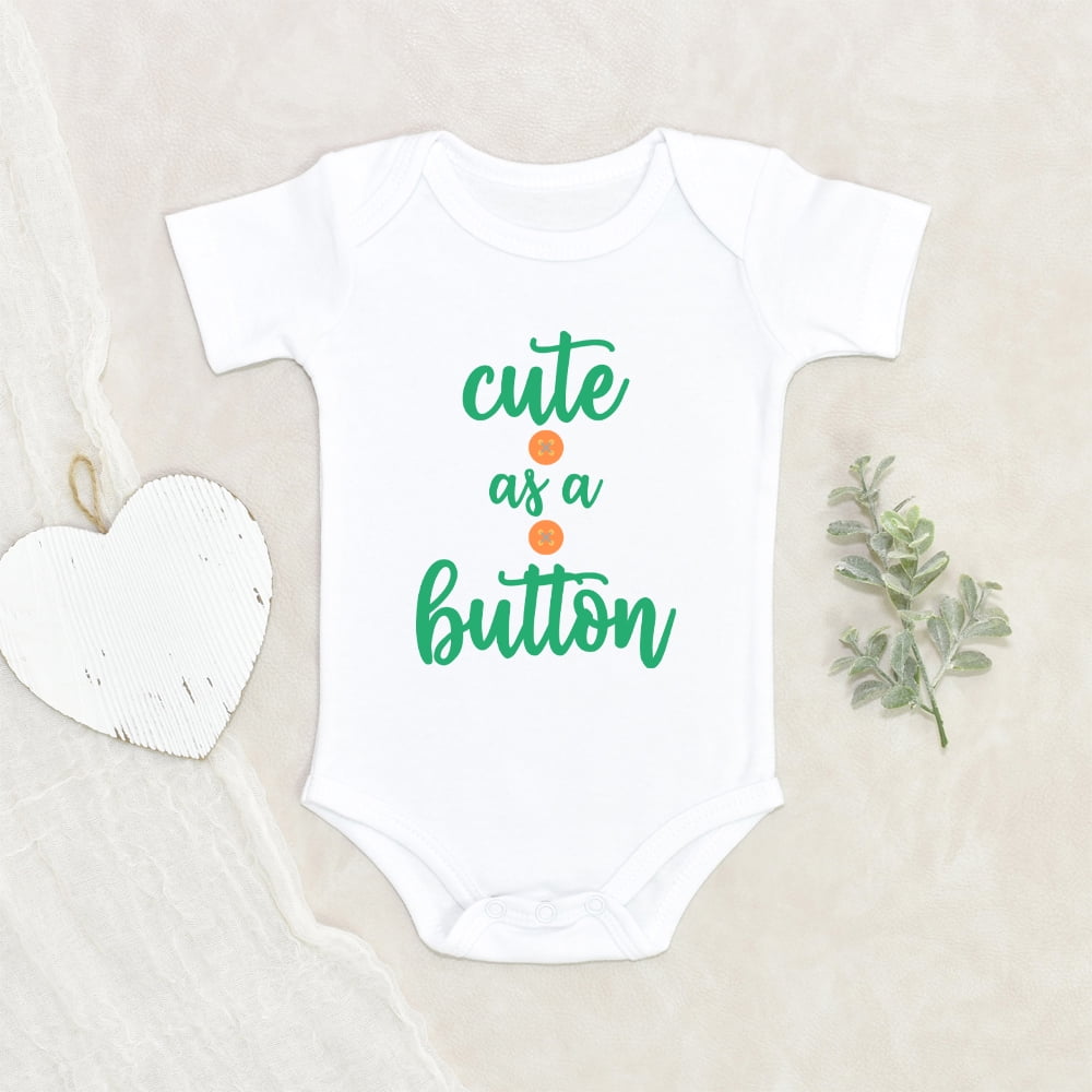 Cute Baby Clothes - Cute As A Buttons Baby Clothes - Funny Baby Clothes ...