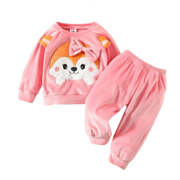 Cute Baby Clothes Girls Clothes Size 8 Outfits Toddler Boys Girls Long Sleeve Cartoon Prints T Shirt Tops Pullover Pants Outfits Mom And Baby Girl Matching Outfits for Winter