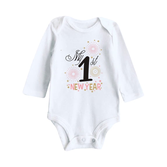 BJUTIR Cute Baby Clothes My First New Year Clothes Baby Boy Girl New Year Outfits Letter Print Romper Jumpsuit Outfits Set