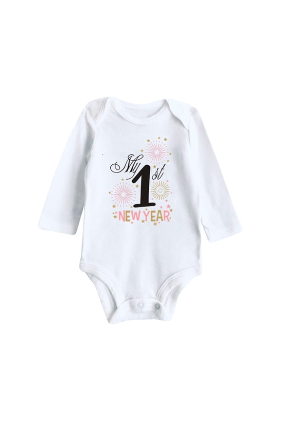 Cute Baby Clothes My First New Year Clothes Baby Boy Girl New Year Outfits Letter Print Romper Jumpsuit Outfits Set