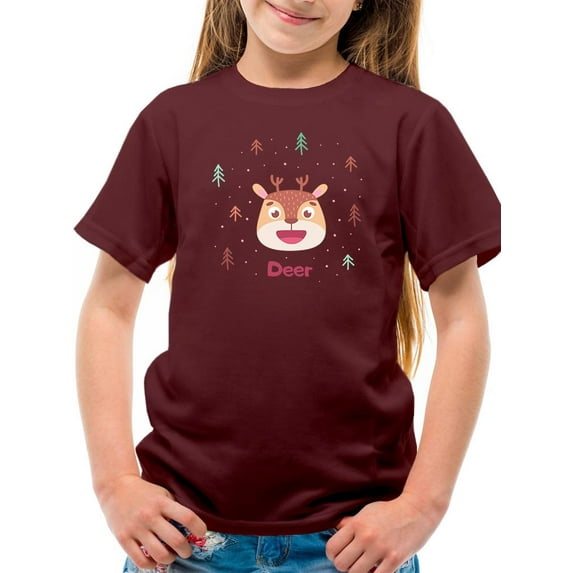 Cute Baby Deer Face T-Shirt Juniors -Image by Shutterstock, Small