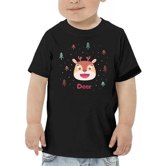 Cute Baby Deer Face T-Shirt Toddler -Image by Shutterstock, 4 Toddler