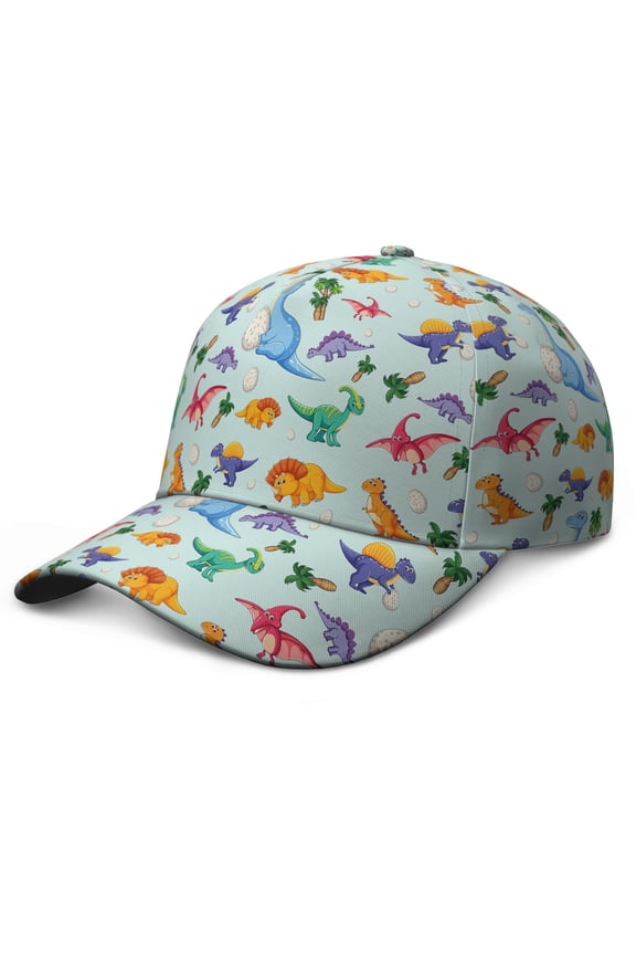 Cute Baby Dinosaur Baseball Cap - Minimalist Hand-Drawn Dino Art Adjustable Sun Protection Hat