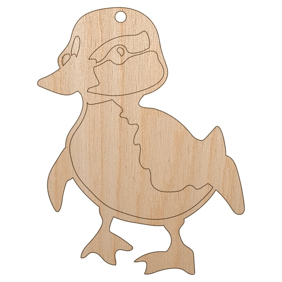 Cute Baby Duck Duckling Wood Holiday Christmas Tree Ornament Unfinished DIY Pre-Drilled Craft