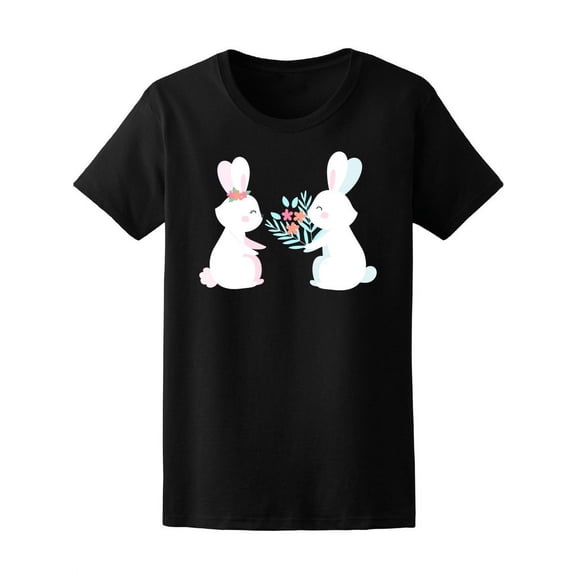 Cute Baby Easter Bunnies Playing T-Shirt Women -Image by Shutterstock, Female Large