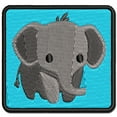 thumbnail image 1 of Cute Baby Elephant Applique Multi-Color Embroidered Hook & Loop Patch - 2.0 Inch Mini, 1 of 5