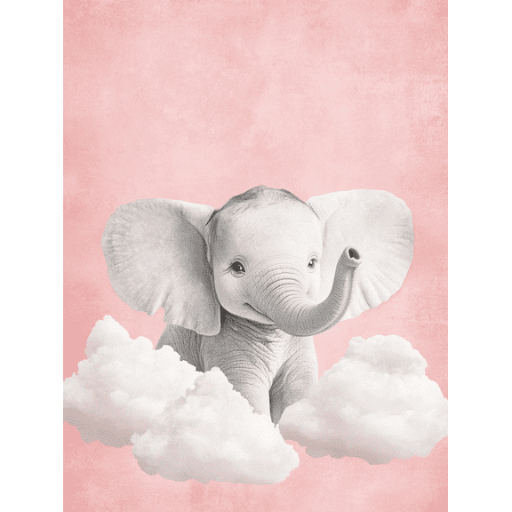 Cute Baby Elephant Canvas Print/Wall ArtPerfect for NurseryBedroomLiving RoomKids RoomPlayroom and Office Decor