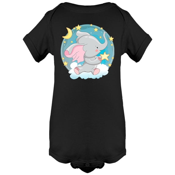 Cute Baby Elephant Design Bodysuit Infant -Image by Shutterstock, 6 Months
