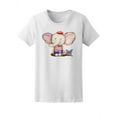 thumbnail image 1 of Cute Baby Elephant In Watercolor T-Shirt Women -Image by Shutterstock, Female x-Large, 1 of 2