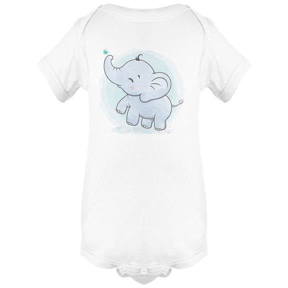Cute Baby Elephant Playing Bodysuit Infant -Image by Shutterstock,  24 Months